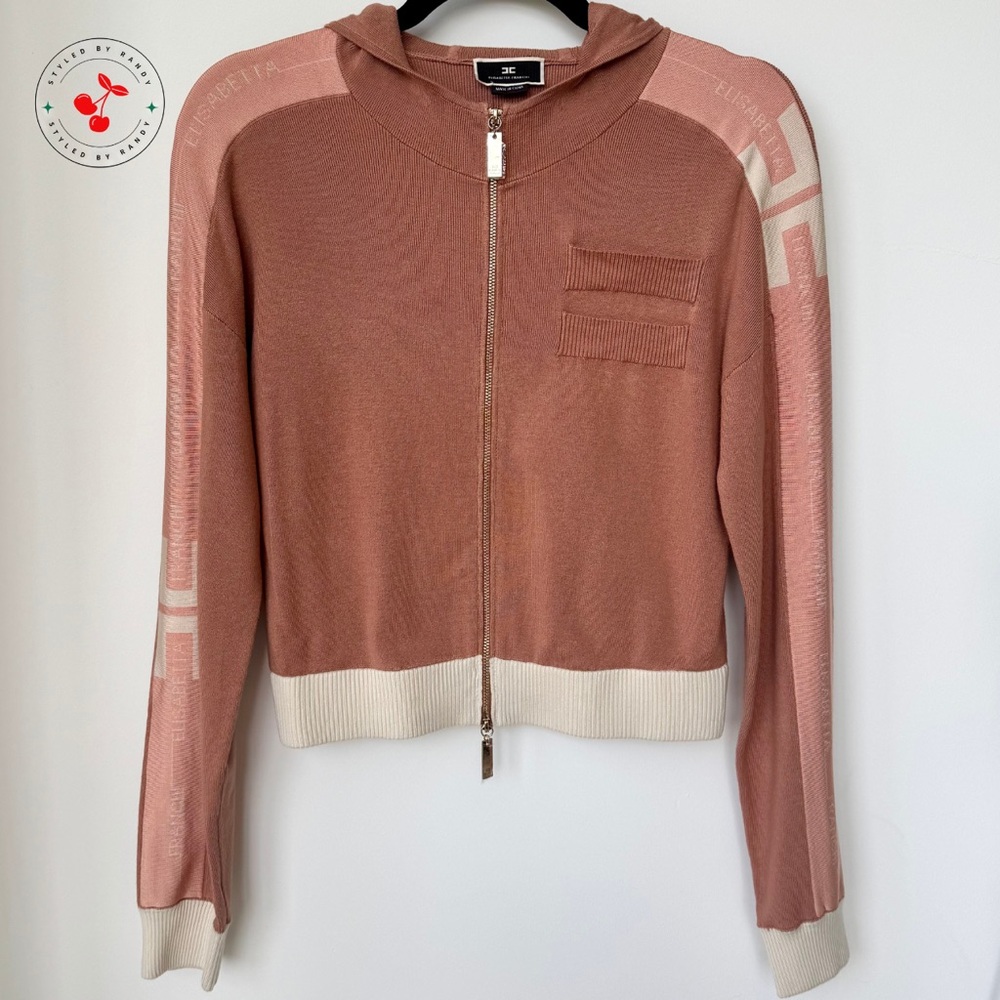 Elisabetta Franchi Cropped Cardigan in Orange NWOT
